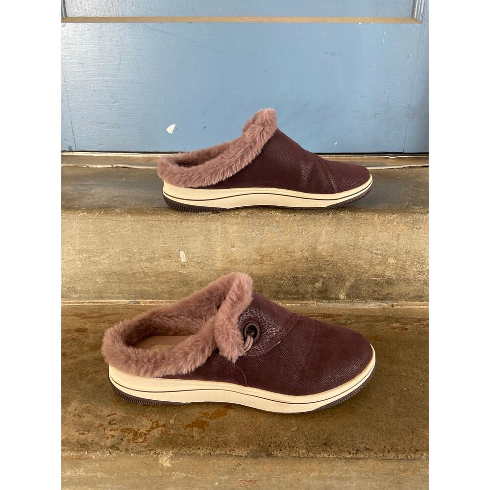 Clarks Cloudsteppers Breeze Myth Faux Fur Slip On Mules - Picture 4 of 7